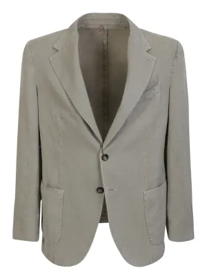 Single-breasted sage green jacket