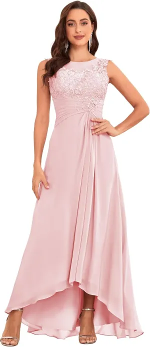 Sukleet Tea Length Mother of The Bride Dresses for Wedding Lace Appliques Formal Dresses Evening Gowns