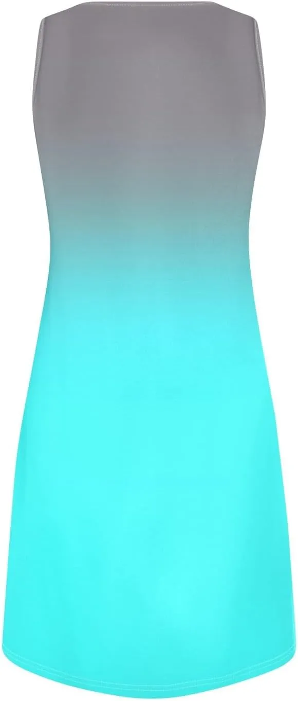 Summer Dresses for Women 2025 Casual A Line Sundress Sleeveless Crew Neck Beach Vacation Dress Printed Tank Dress