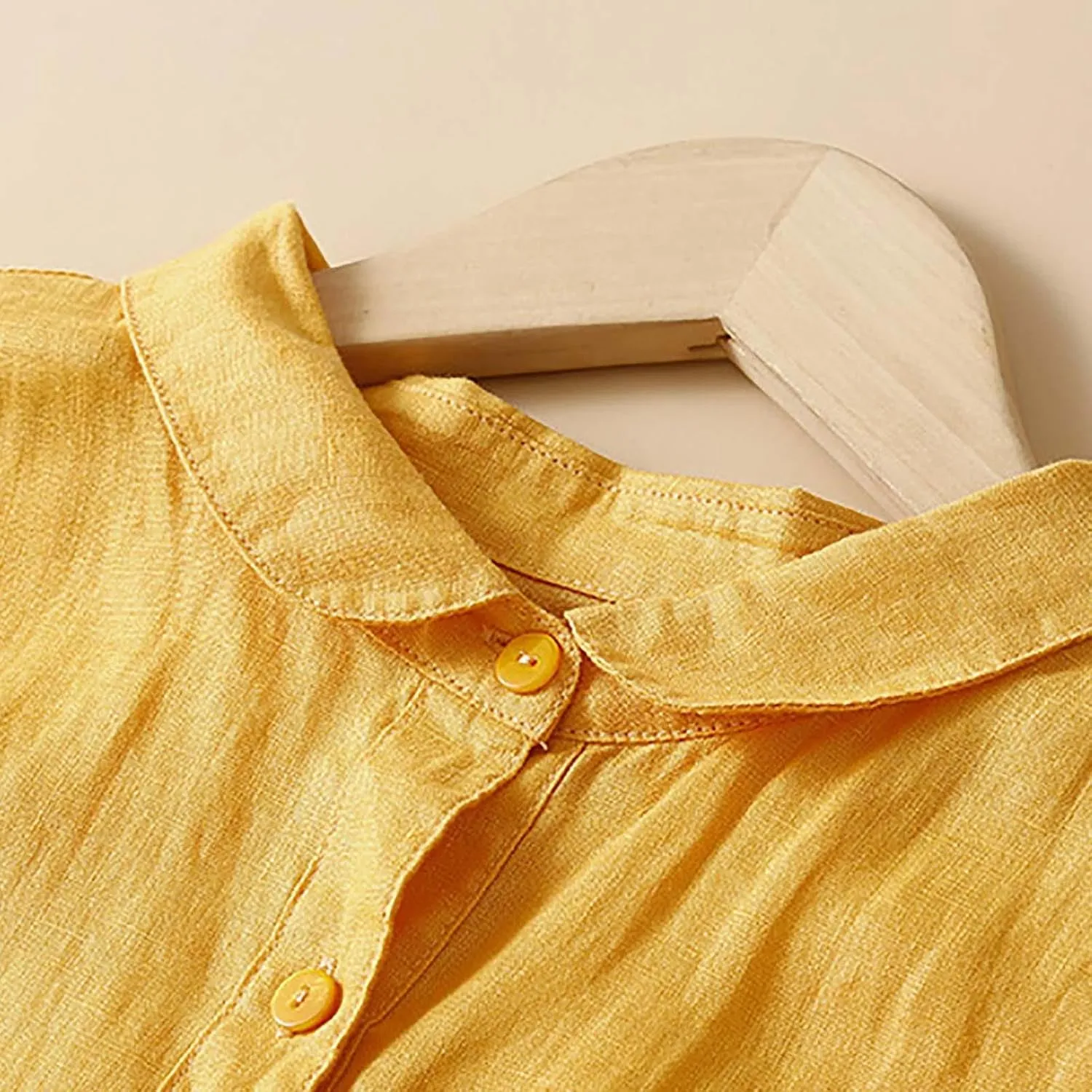 Summer Plus Size Cotton Linen Solid Dresses for Women Short Sleeve Crew Neck Loose Midi Dress