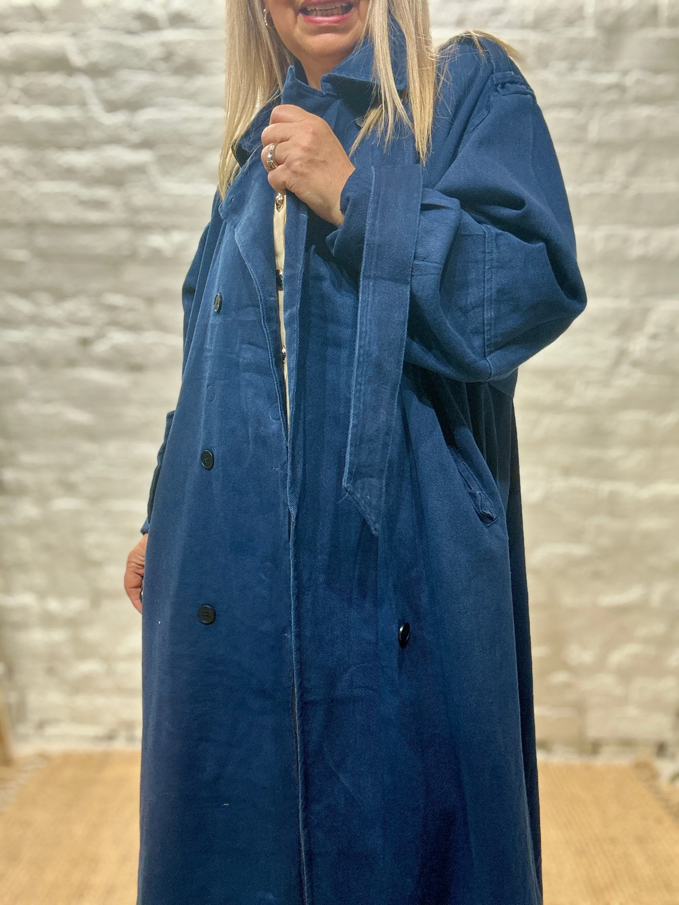 The April Denim Trench Mac Coat