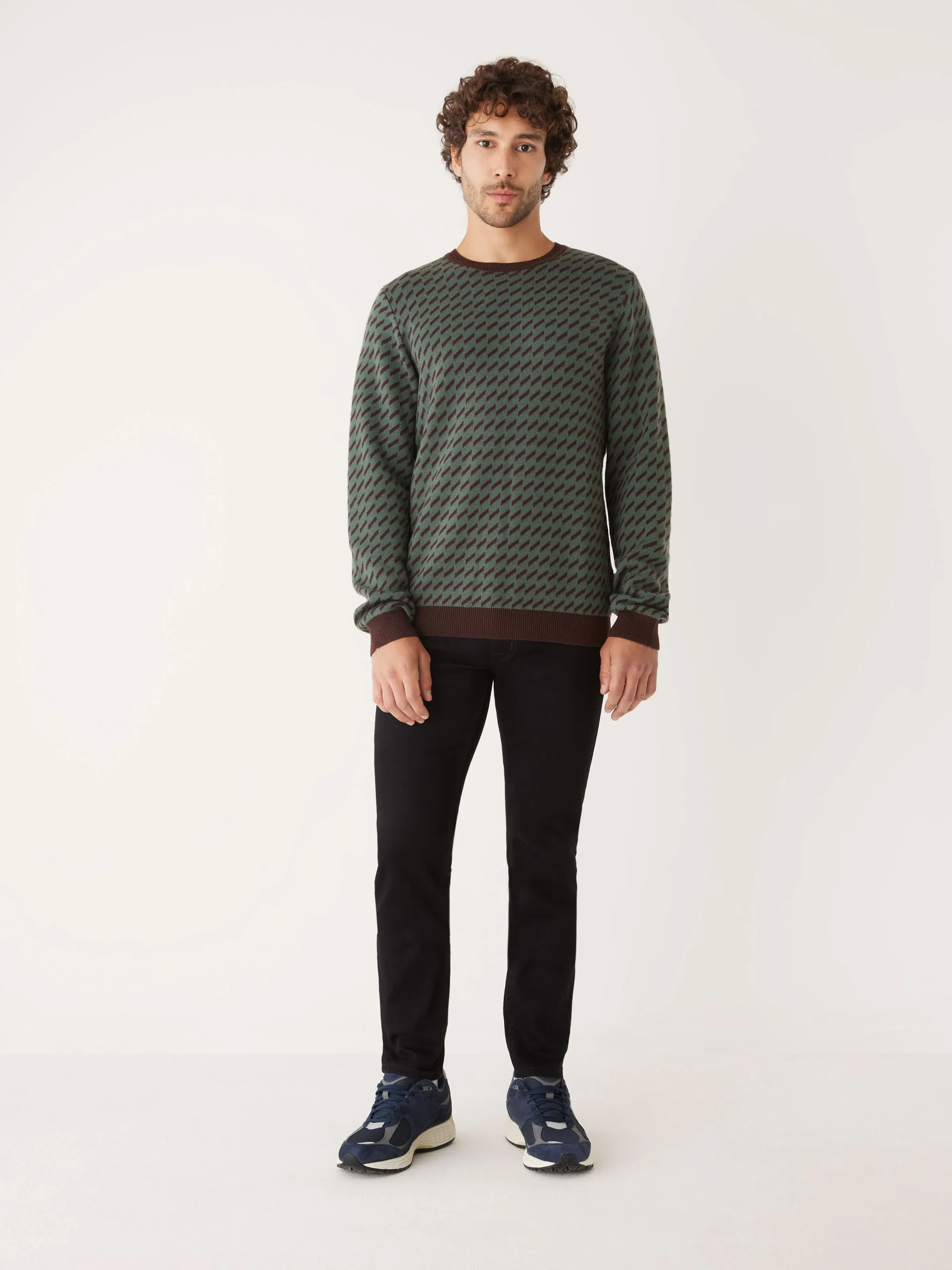 The Merino Jacquard Sweater in Light Green
