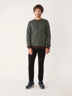 The Merino Jacquard Sweater in Light Green
