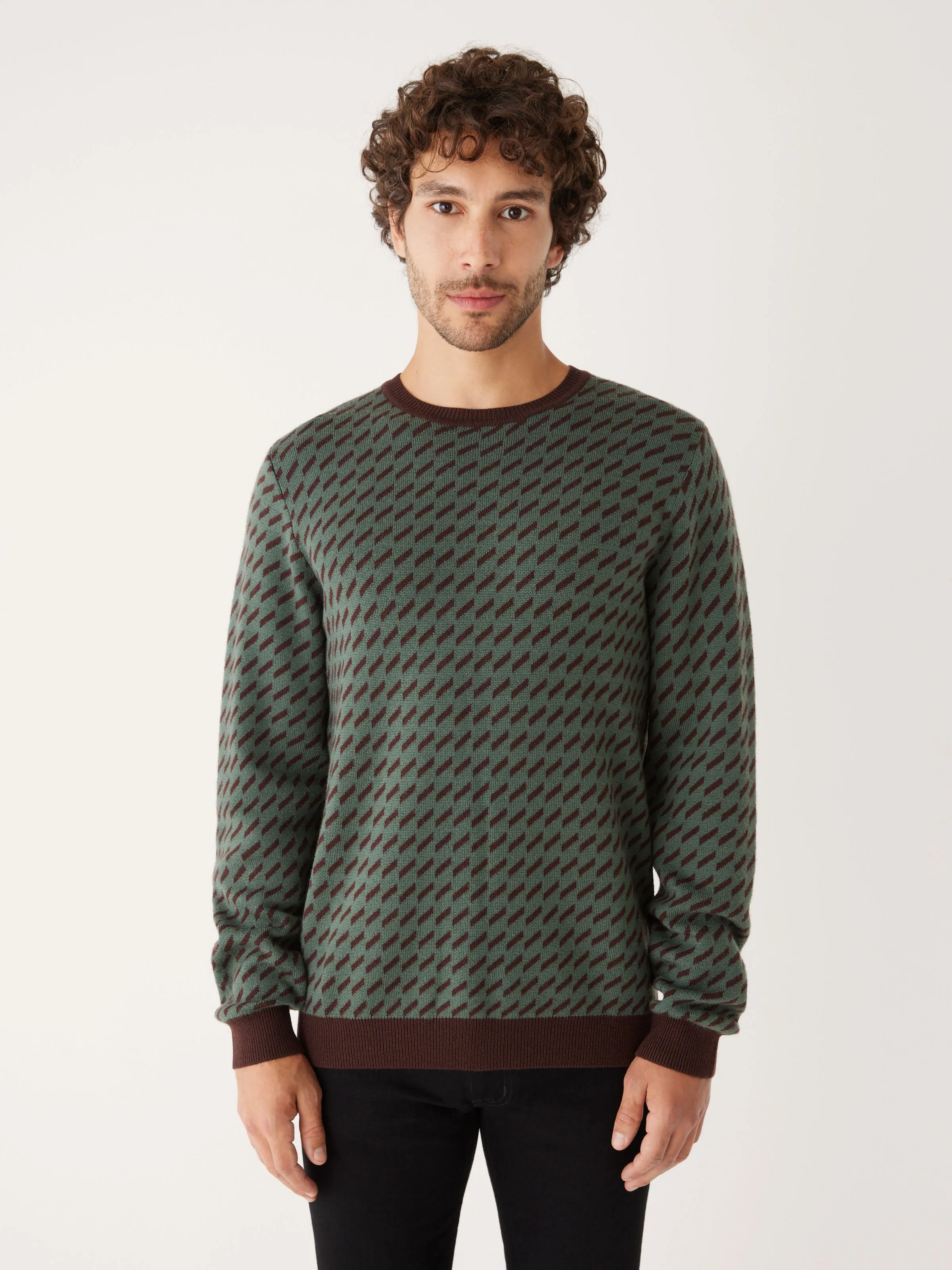 The Merino Jacquard Sweater in Light Green