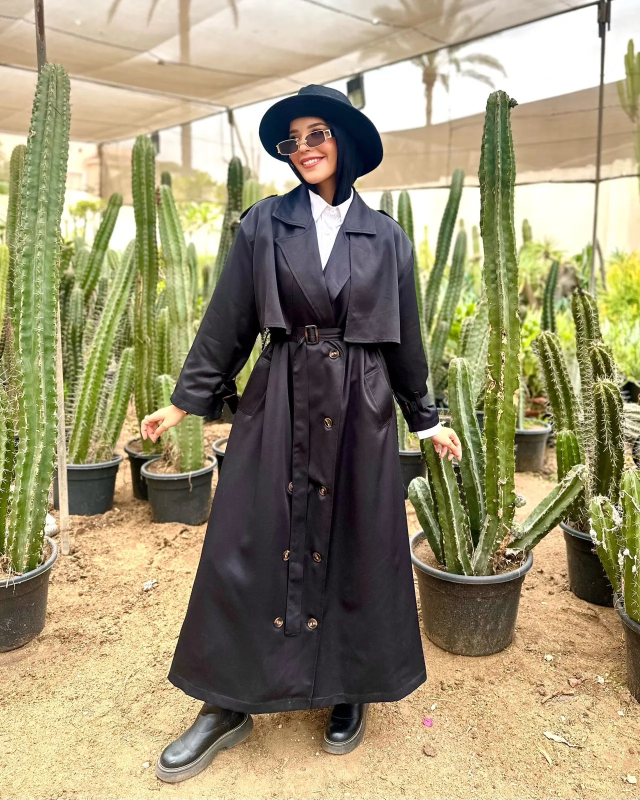 Trench Abaya-Black