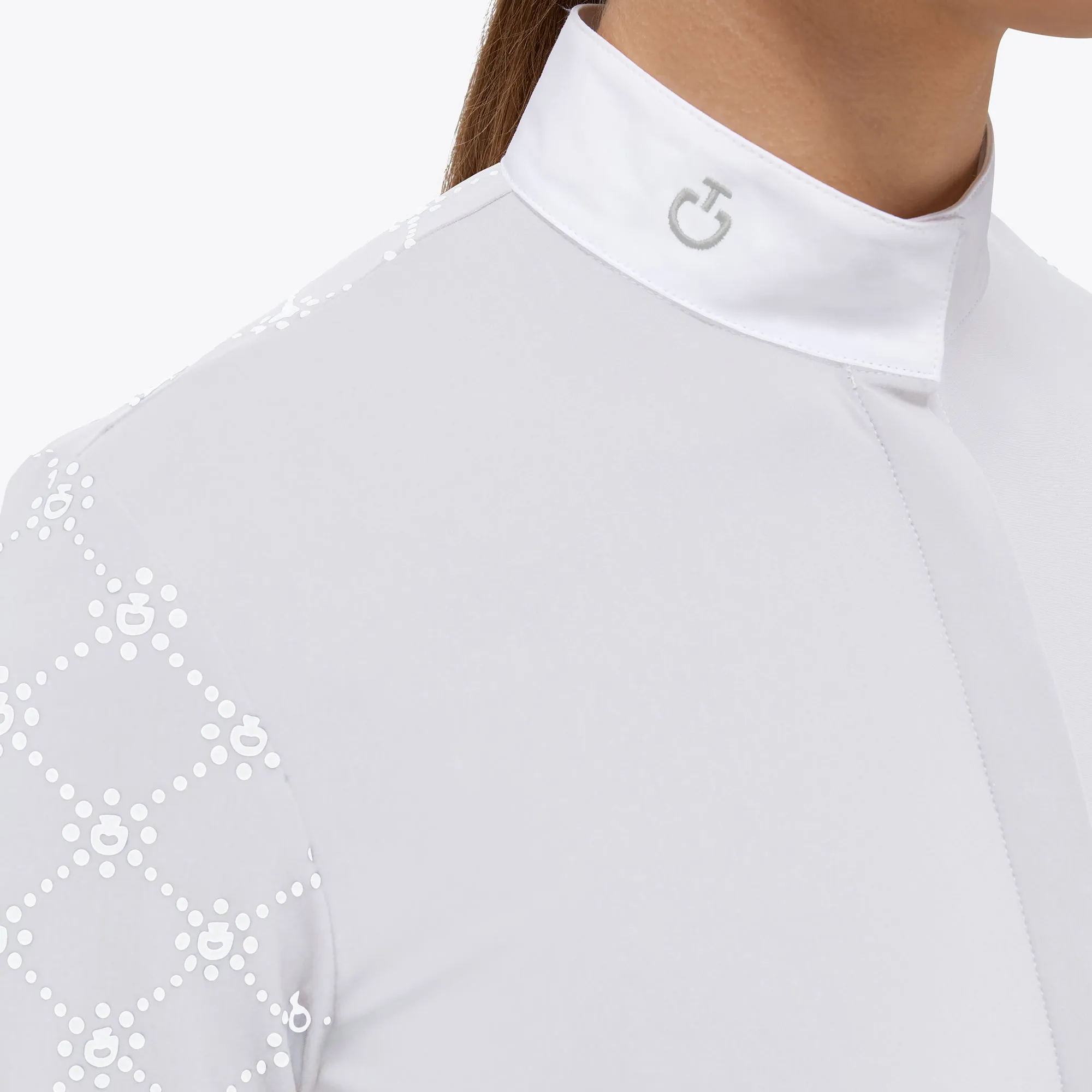 Women's Mini Orbit Flock Printed Jersey Long Sleeve Show Shirt