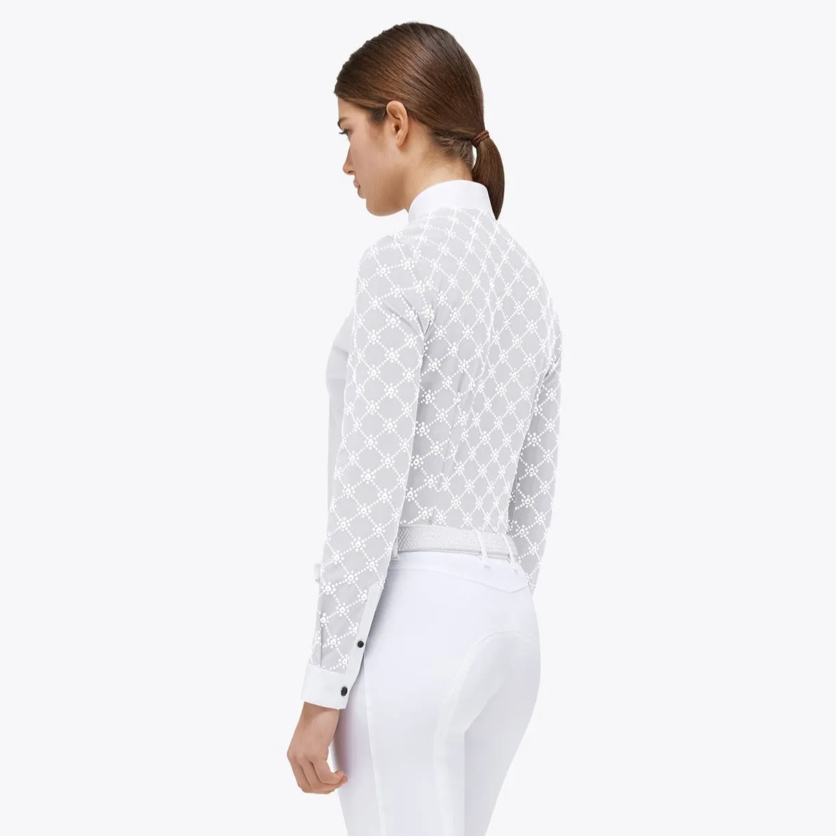Women's Mini Orbit Flock Printed Jersey Long Sleeve Show Shirt