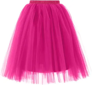 Women's Petticoat Skirt Puffy Tutu Skirt Costume Layered Ballet Tulle Pettiskirts Pleated Tulle Petticoat Tutu