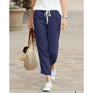 Women's Relaxed Fit Cropped Casual Trousers