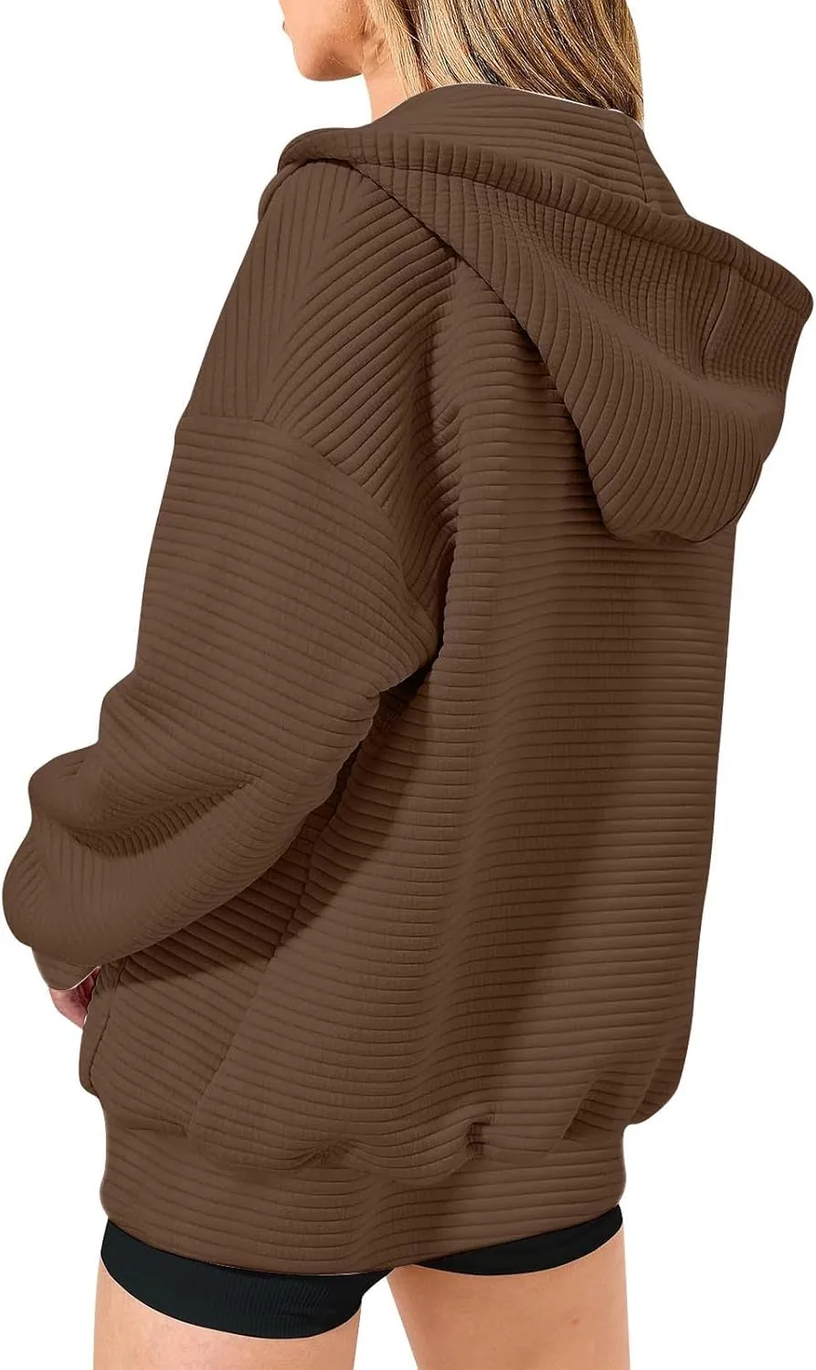 Womens Zip Up Hoodies Y2K Sweatshirts Long Sleeve Oversized Hooded Jackets with Pocket Fall Outfits 2024 Trendy