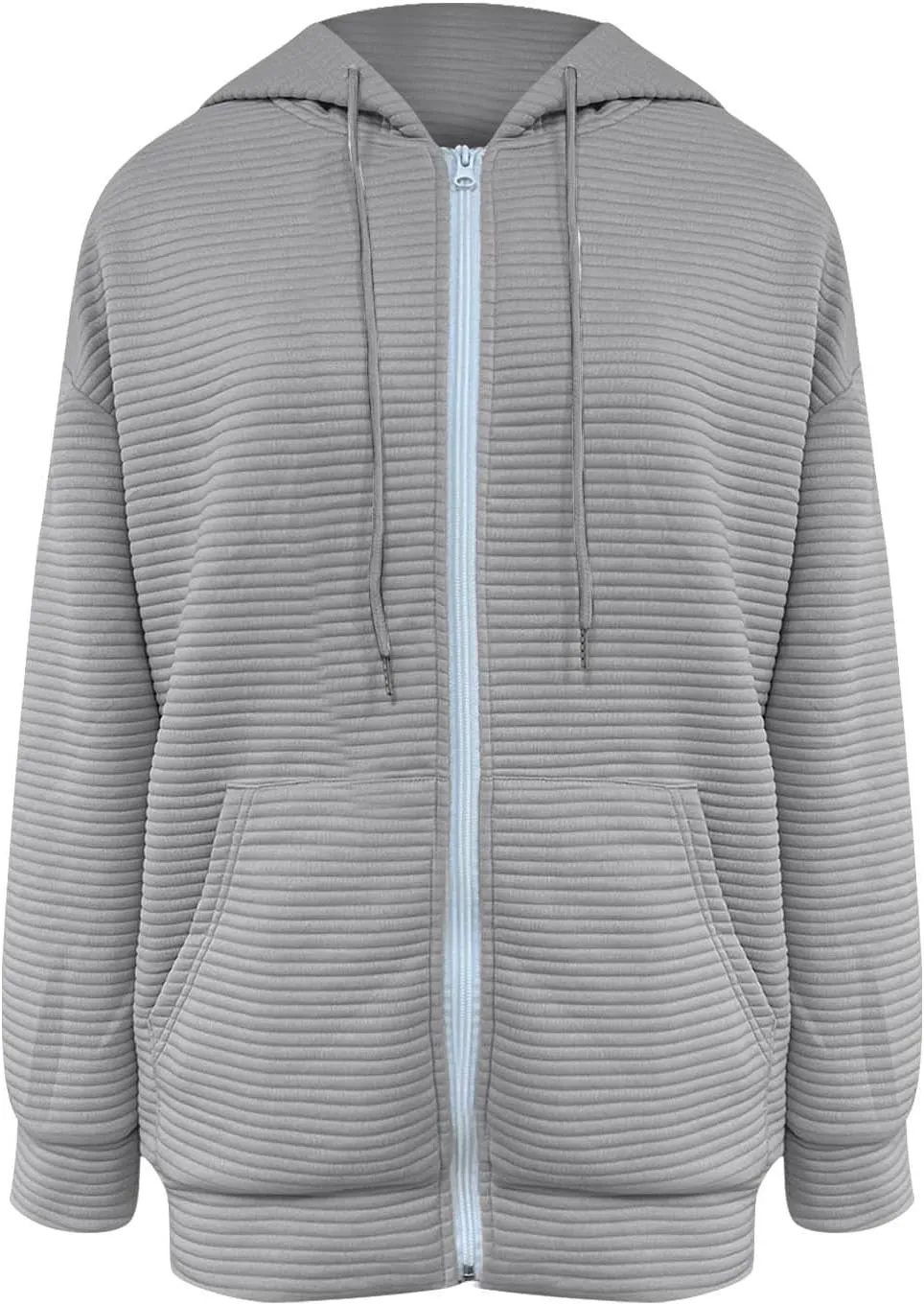 Womens Zip Up Hoodies Y2K Sweatshirts Long Sleeve Oversized Hooded Jackets with Pocket Fall Outfits 2024 Trendy