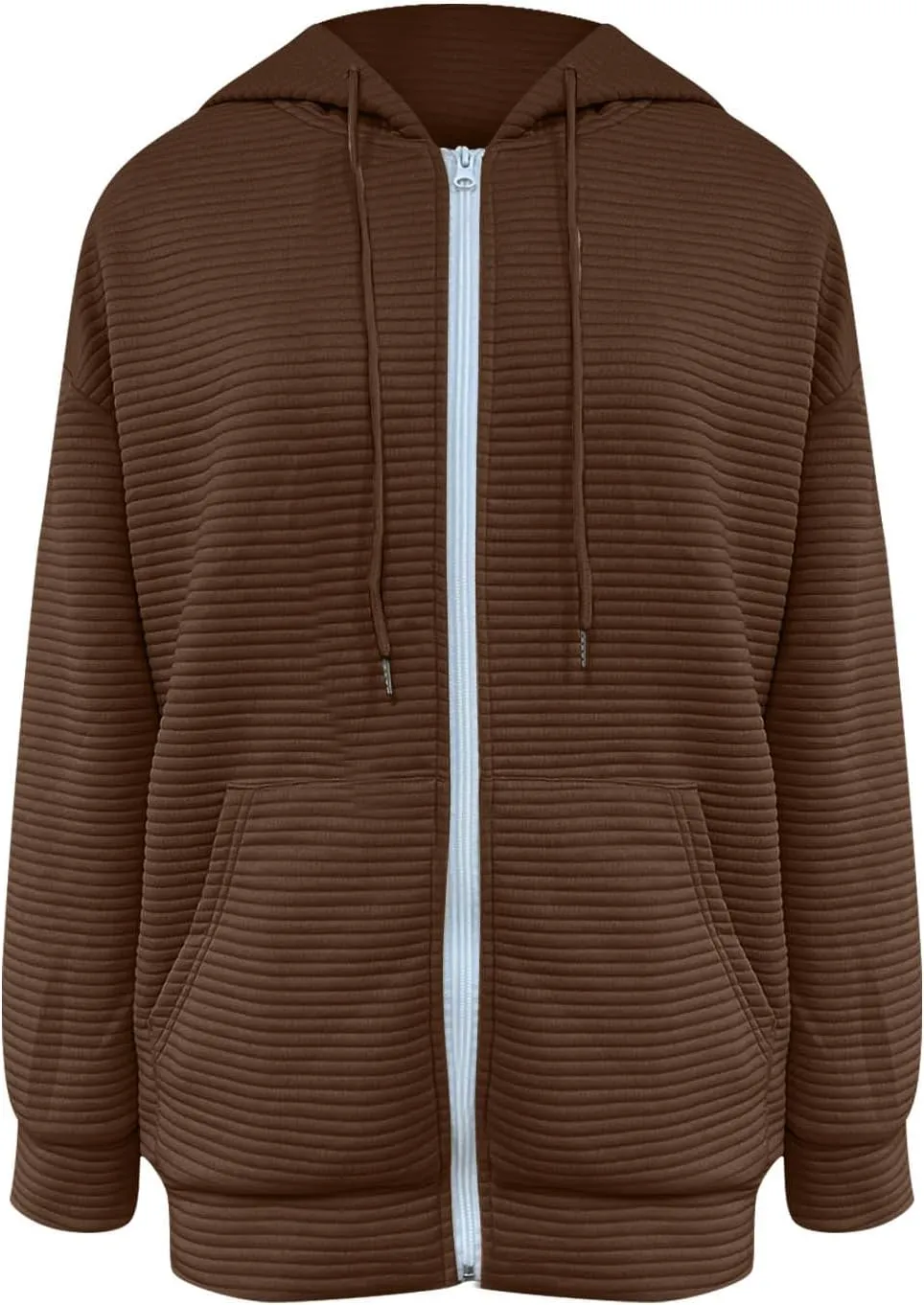 Womens Zip Up Hoodies Y2K Sweatshirts Long Sleeve Oversized Hooded Jackets with Pocket Fall Outfits 2024 Trendy