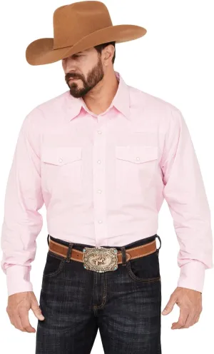 Wrangler Men's Pink Bucking Cancer Button Down Shirt