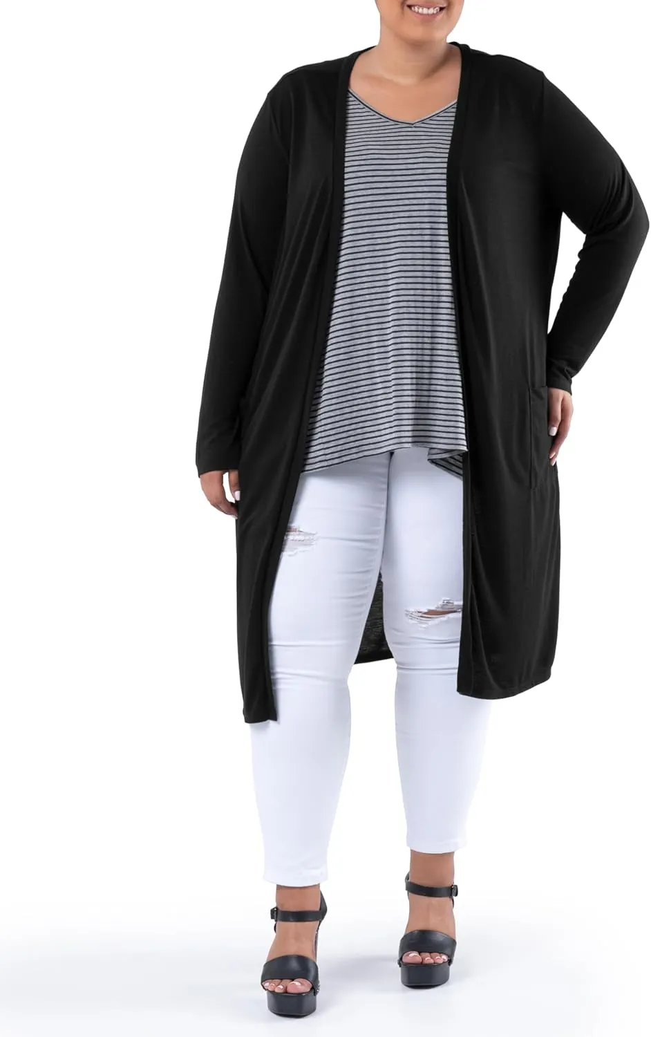 Wright's Women's Plus Size Jersey Duster Cardigan