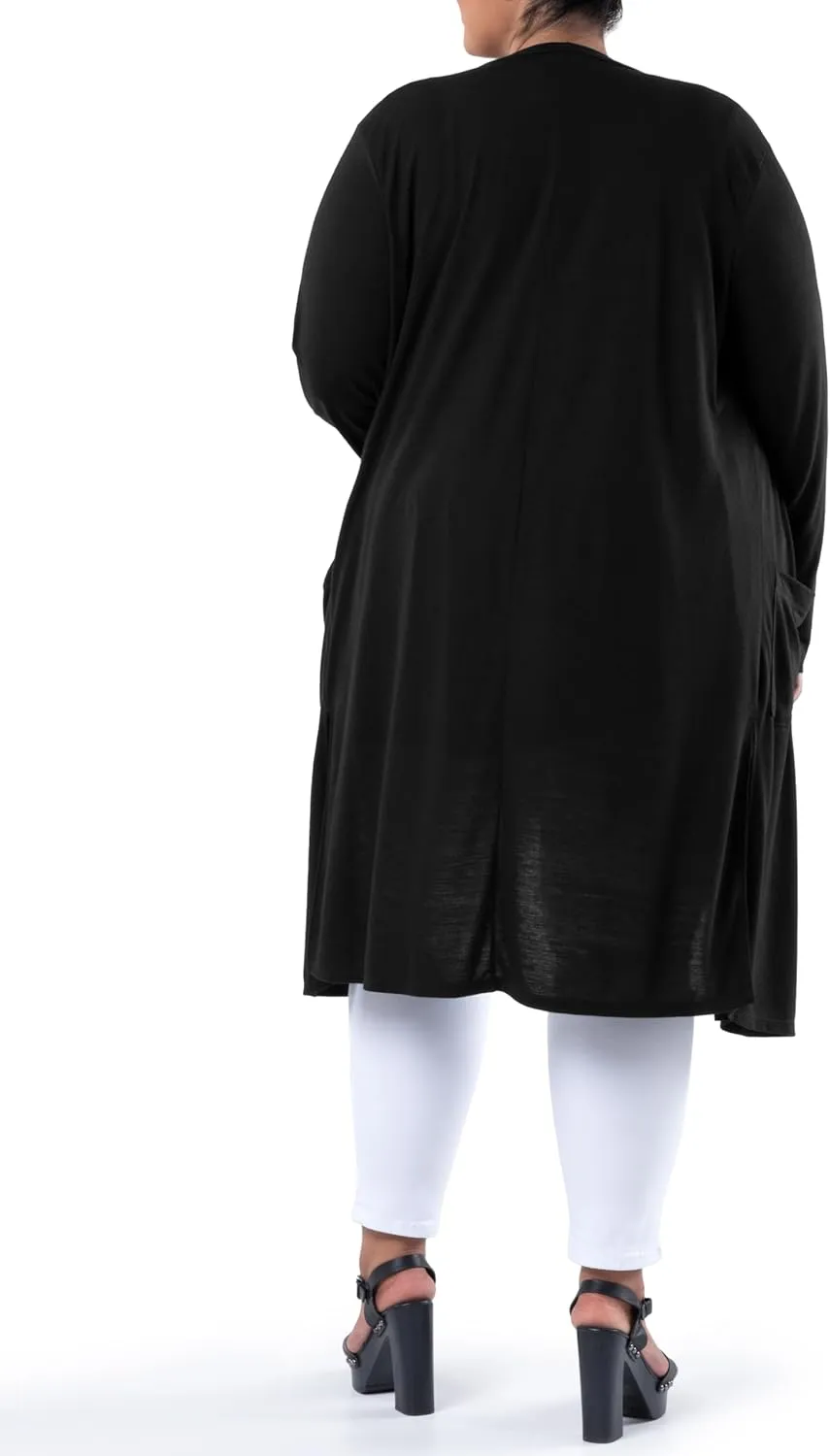 Wright's Women's Plus Size Jersey Duster Cardigan