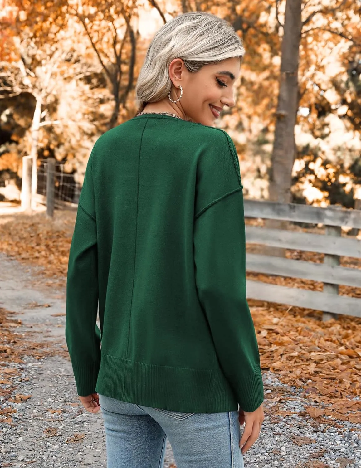 Zeagoo Women's Oversized Button Cardigan Sweaters 2024 Fall Open Front Lightweight Cardigans V Neck Loose Knit Outwear